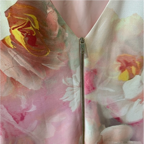 Ted Baker Damona Rose On Canvas Sleeveless Pink Floral Mini Dress - Picture 10 of 12